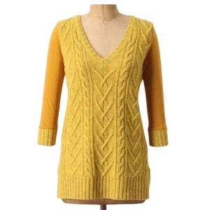 Anthropologie Pilcro Dually Clad Yellow Knit Pullover Sweater
